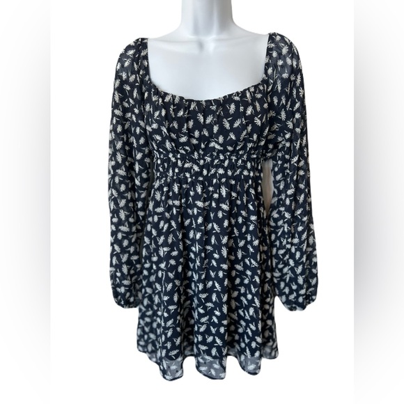 Lush Dresses & Skirts - 🌸 LUSH Floral Off-Shoulder Skort Dress | Navy & White | Women’s Small EUC